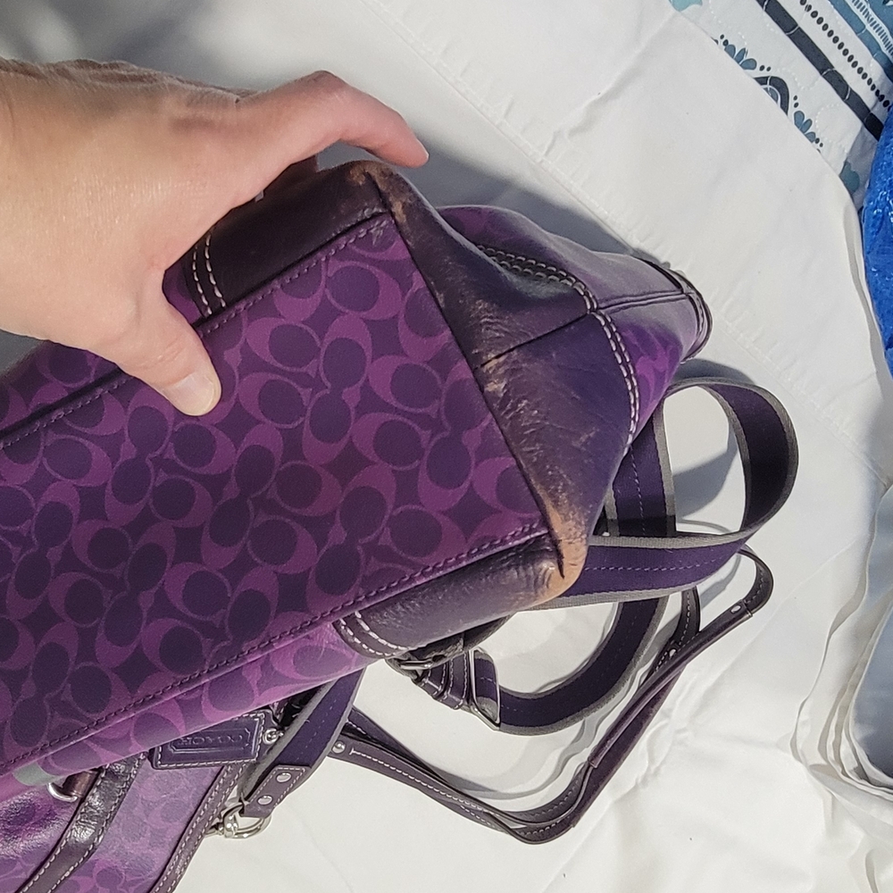 Coach Purple Coated Canvas Multi-Function Bag - Picture 9 of 9